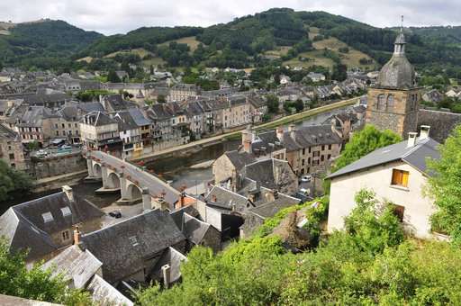 Panorama of the town of St Geniez d'Olt Panorama of the town of St Geniez d'Olt