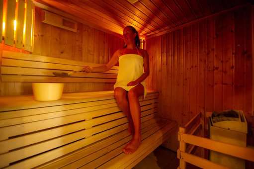 Sauna de la résidence de vacances Le Blanchot à Pralognan-la-Vanoise, dans les Alpes du Nord
