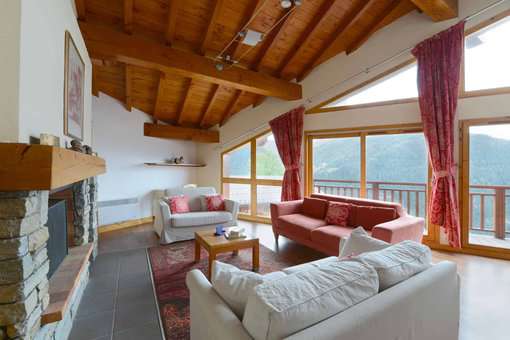 Example of the interior of Les Chalets des Deux Domaine holiday residence in Peisey Vallandry, in the Northern Alps