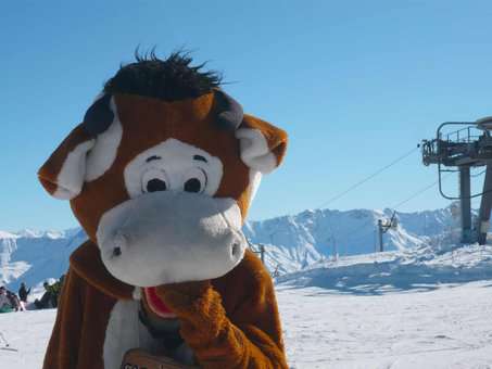 Mascotte de la station de ski de St Sorlin d'Arves dans les Alpes