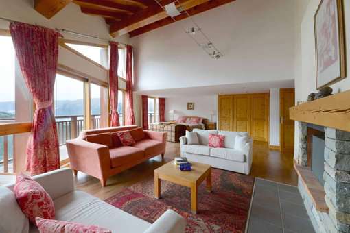 Example of the interior of Les Chalets des Deux Domaines holiday residence in Peisey Vallandry, in the Northern Alps