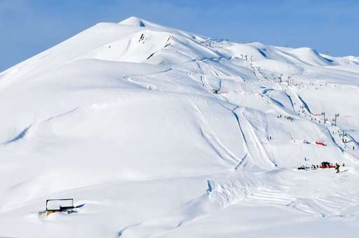 Landscape of the ski slopes of Le Corbier on the Domaine des Sybelles