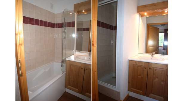 Exemple de salle d'eau / salle de bain d'un appartement de la résidence de vacances L'Ecrin des Neiges à Vars