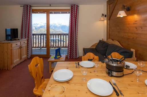 Exemple de salon  de la résidence de vacances Les Alpage du Corbier dans les Alpes du Nord