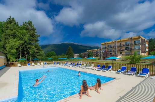 Heated swimming pool at the Le Sornin holiday residence in Autrans en Vercors, Isère