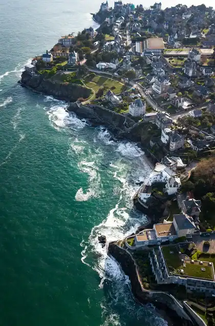 Aerial view of city of Dinard near to Saint-Briac