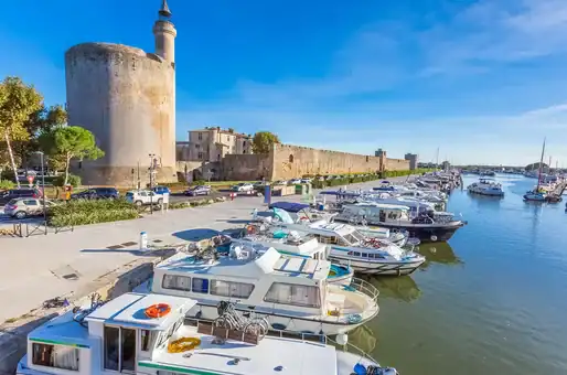 View of the port of Aigues mortes 
