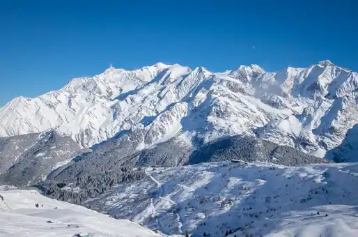 View of the ski slopes of Contamines - Montjoie  ©OT Les Contamines Montjoie
