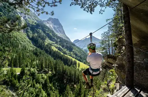 Exemple d'activités : Tyrolienne  ©Damien Largeron-Office-de-Tourisme-de-Pralognan-la-Vanoise 