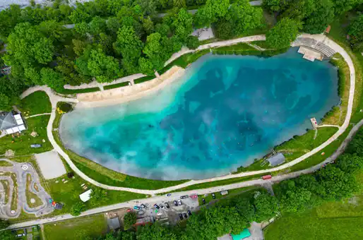 Drone photo of Lac Bleu in Morillon © Morillon Tourist Office 