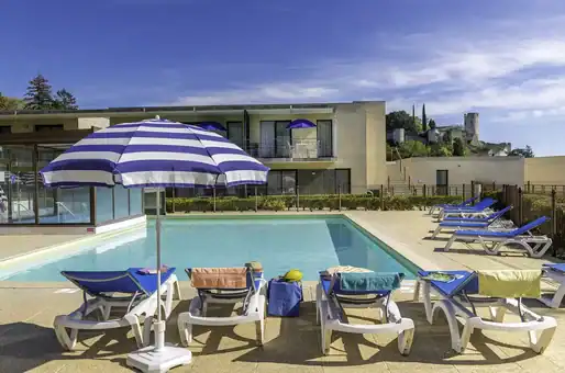 Heated outdoor pool at the Goélia Le Clos St Michel vacation resort in Chinon, in the Loire Valley