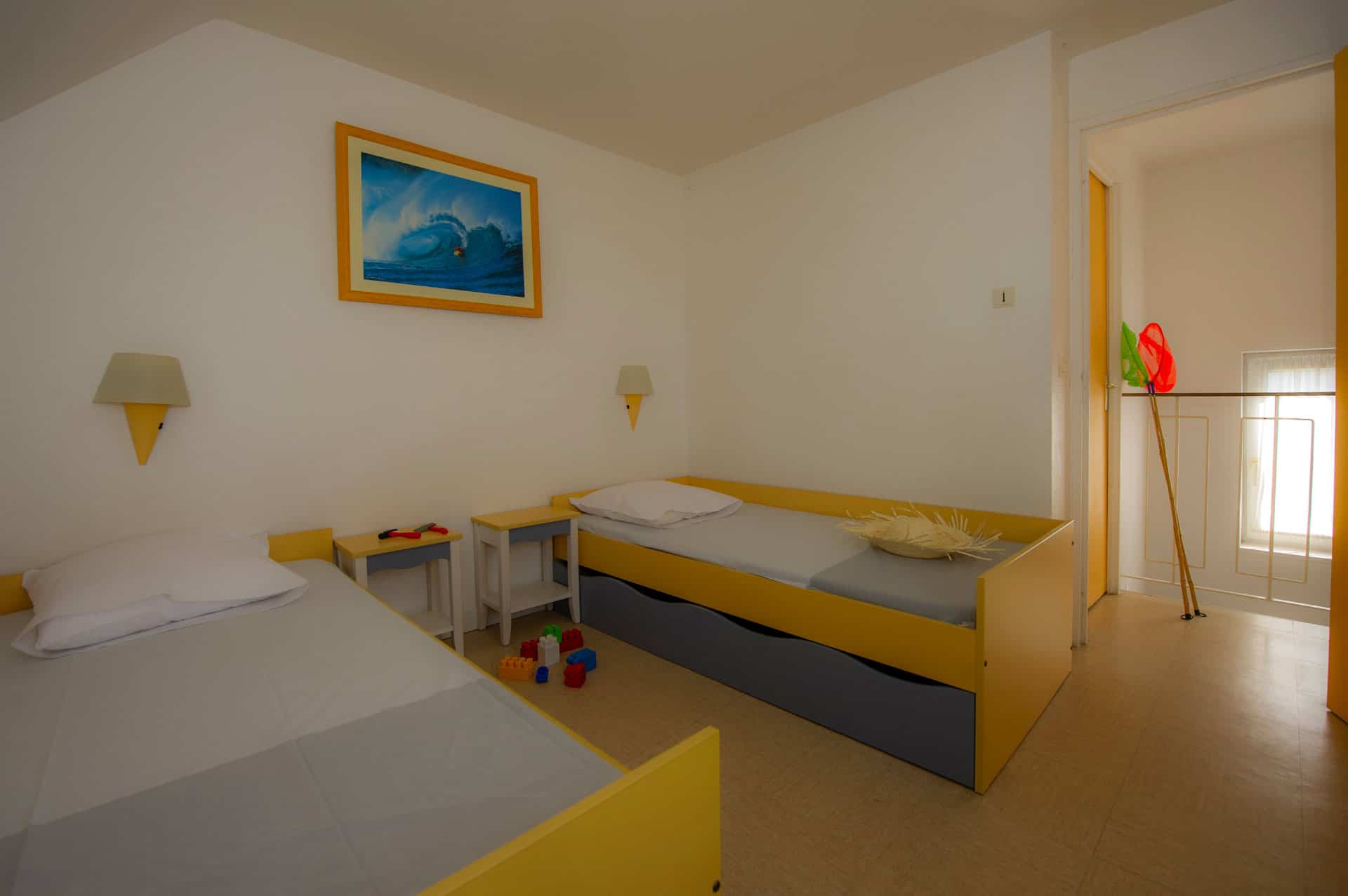 Chambre avec 2 lits simples d'un appartement au Village Club Goélia Les Voiles Blanches à Batz-sur-Mer Chambre avec 2 lits simples d'un appartement au Village Club Goélia Les Voiles Blanches à Batz-sur-Mer