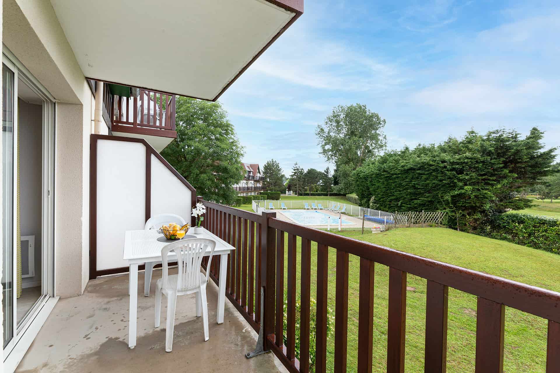 Exemple d'un balcon d'un appartement de la résidence Goélia Green Panorama à Cabourg Exemple d'un balcon d'un appartement de la résidence Goélia Green Panorama à Cabourg
