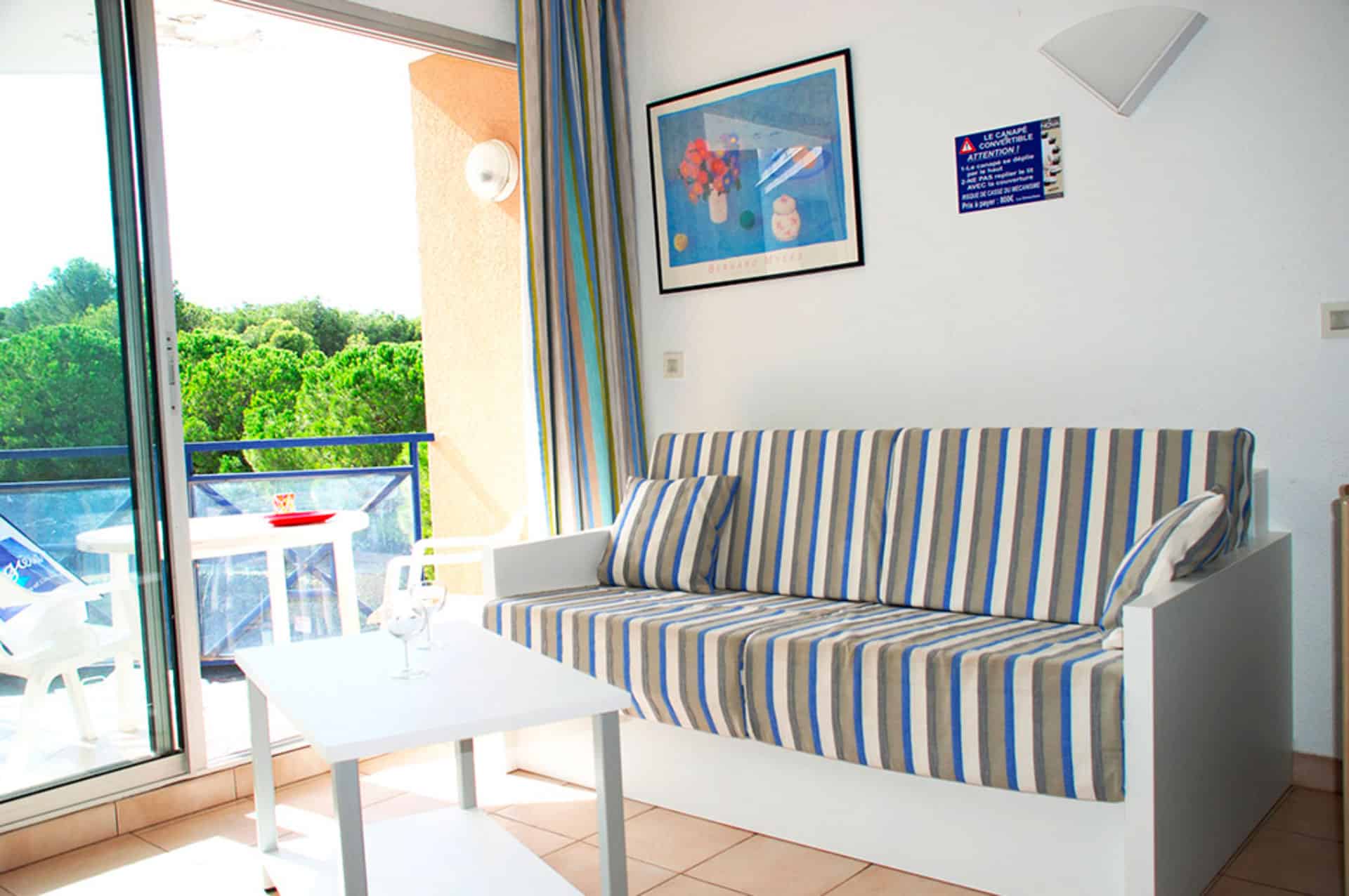 Example of living room at the Arcadius holiday residence in Balaruc-les-Bains Example of living room at the Arcadius holiday residence in Balaruc-les-Bains