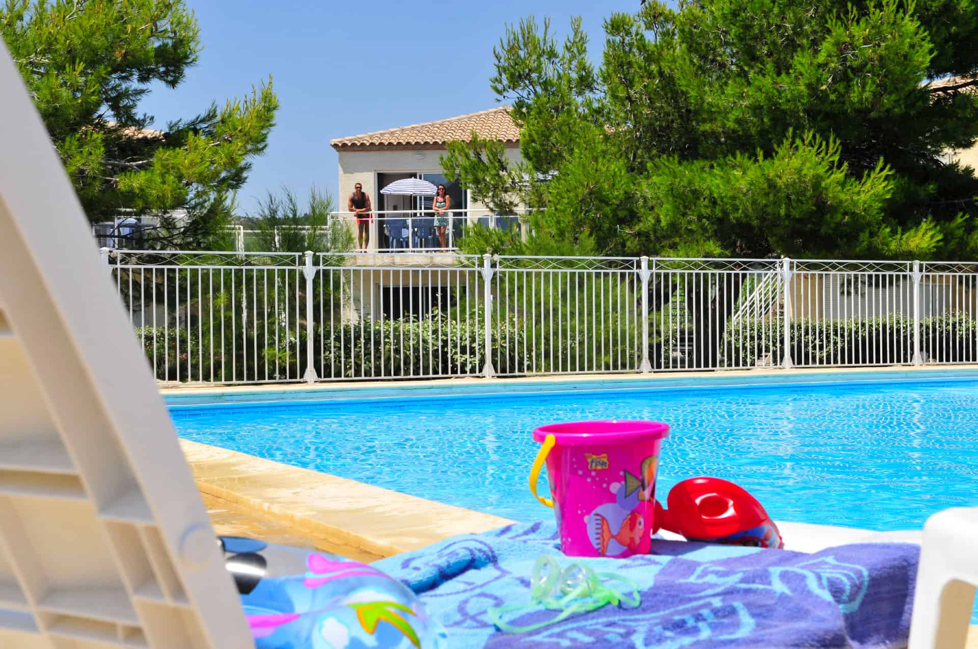 Outdoor swimming pool at Les Jardins de Phoebus holiday residence in Gruissan, Occitania