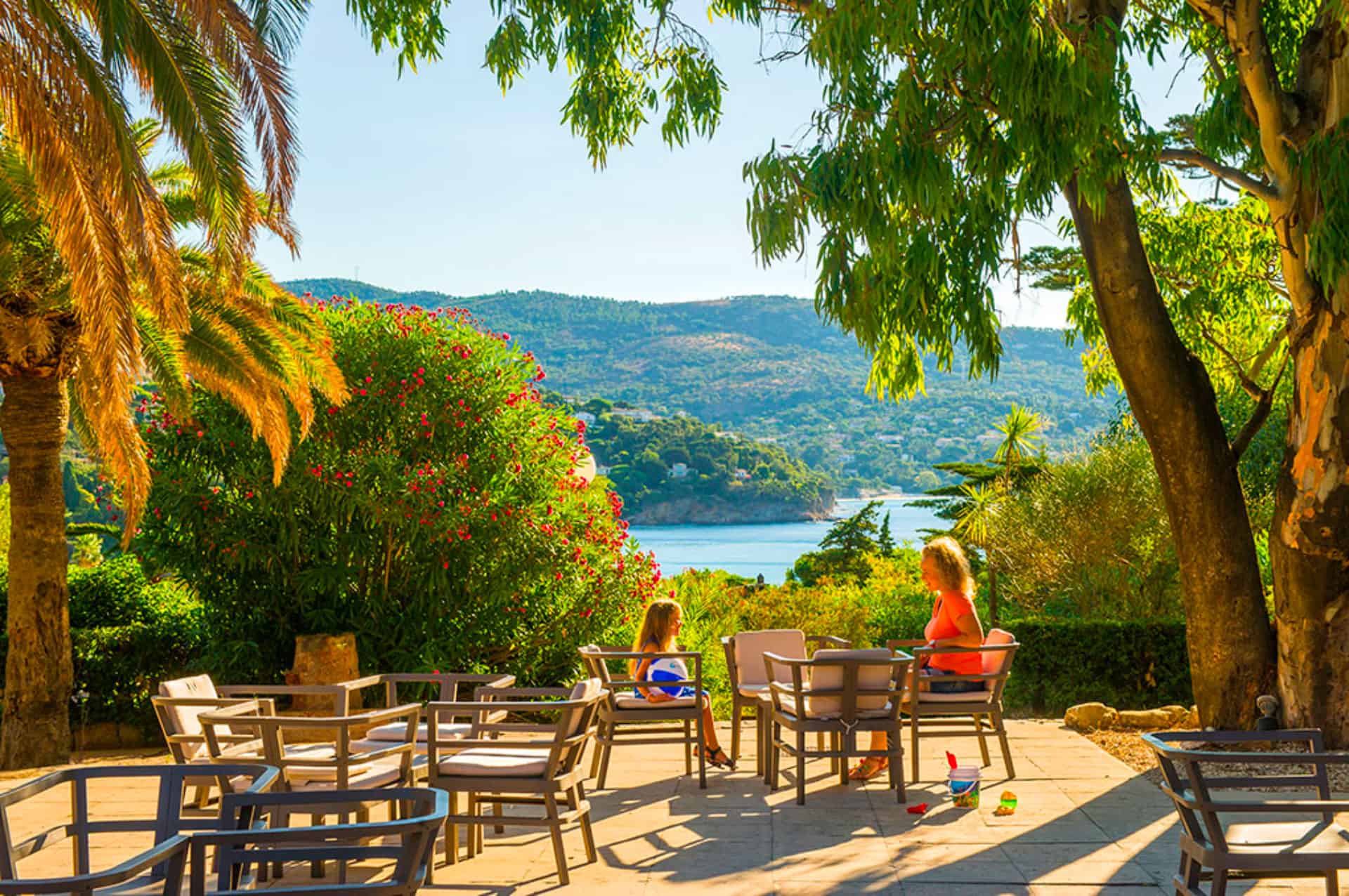 Sea view from the exterior of the Goélia Le Domaine de la Pinède au Lavandou holiday home Sea view from the exterior of the Goélia Le Domaine de la Pinède au Lavandou holiday home