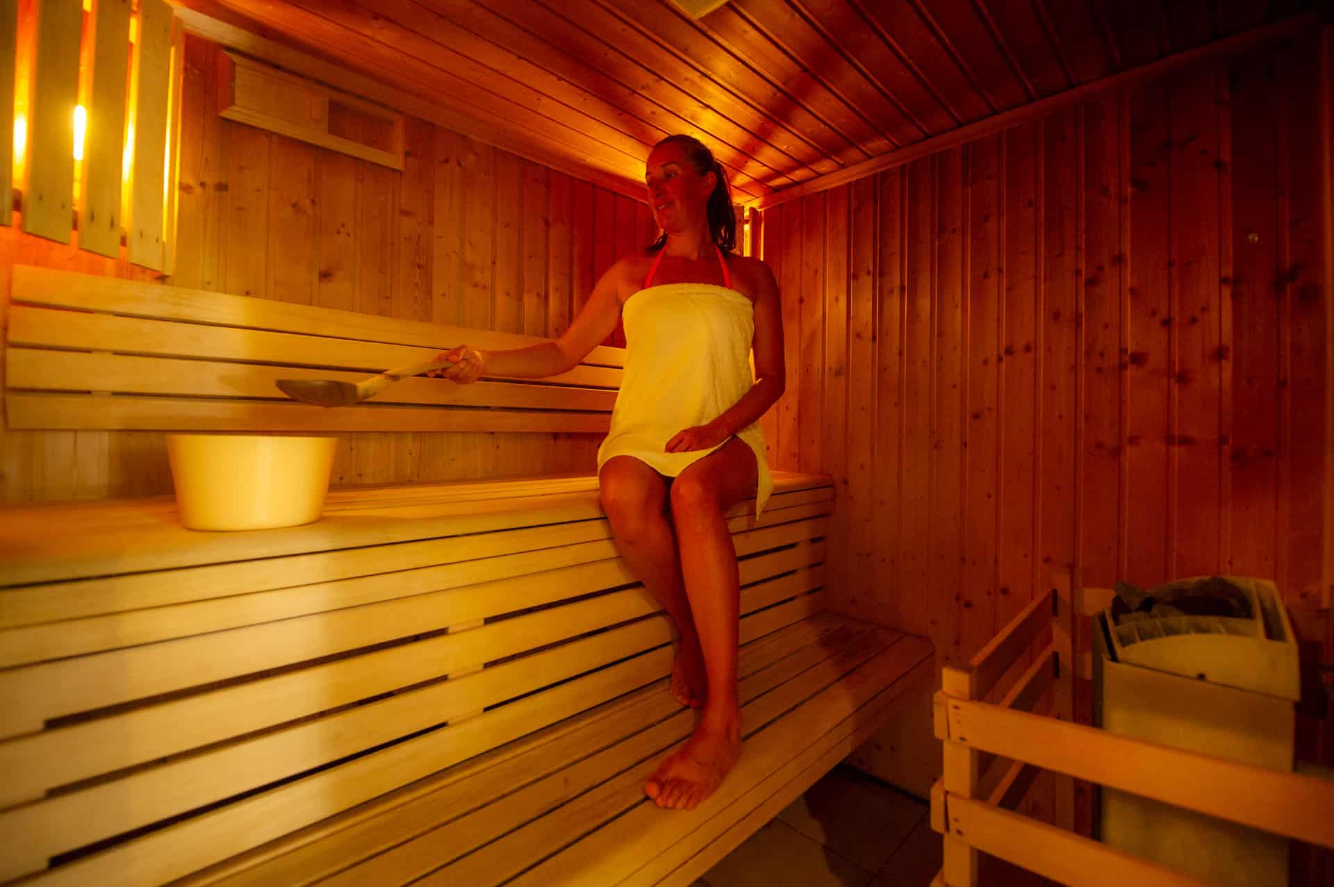 Sauna at the Le Blanchot holiday residence in Pralognan-la-Vanoise, in the Northern Alps Sauna at the Le Blanchot holiday residence in Pralognan-la-Vanoise, in the Northern Alps