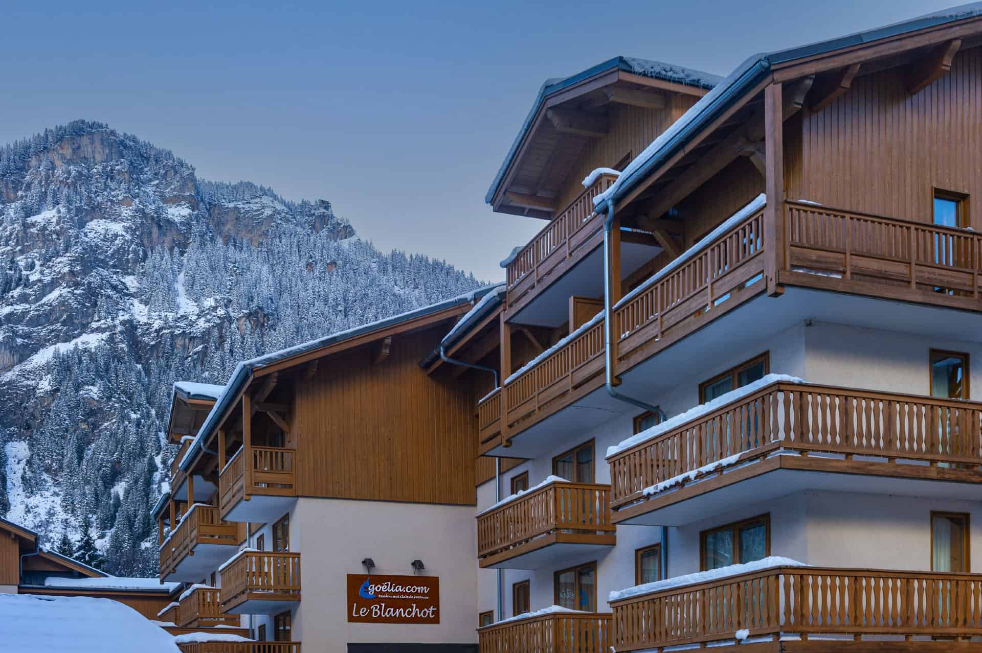 Exterior view of the Le Blanchot holiday residence in Pralognan-la-Vanoise, in the Northern Alps Exterior view of the Le Blanchot holiday residence in Pralognan-la-Vanoise, in the Northern Alps