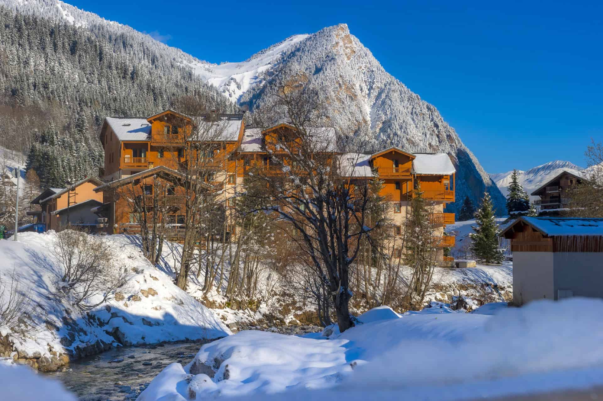 Exterior view of the Le Blanchot holiday residence in Pralognan-la-Vanoise, in the Northern Alps Exterior view of the Le Blanchot holiday residence in Pralognan-la-Vanoise, in the Northern Alps