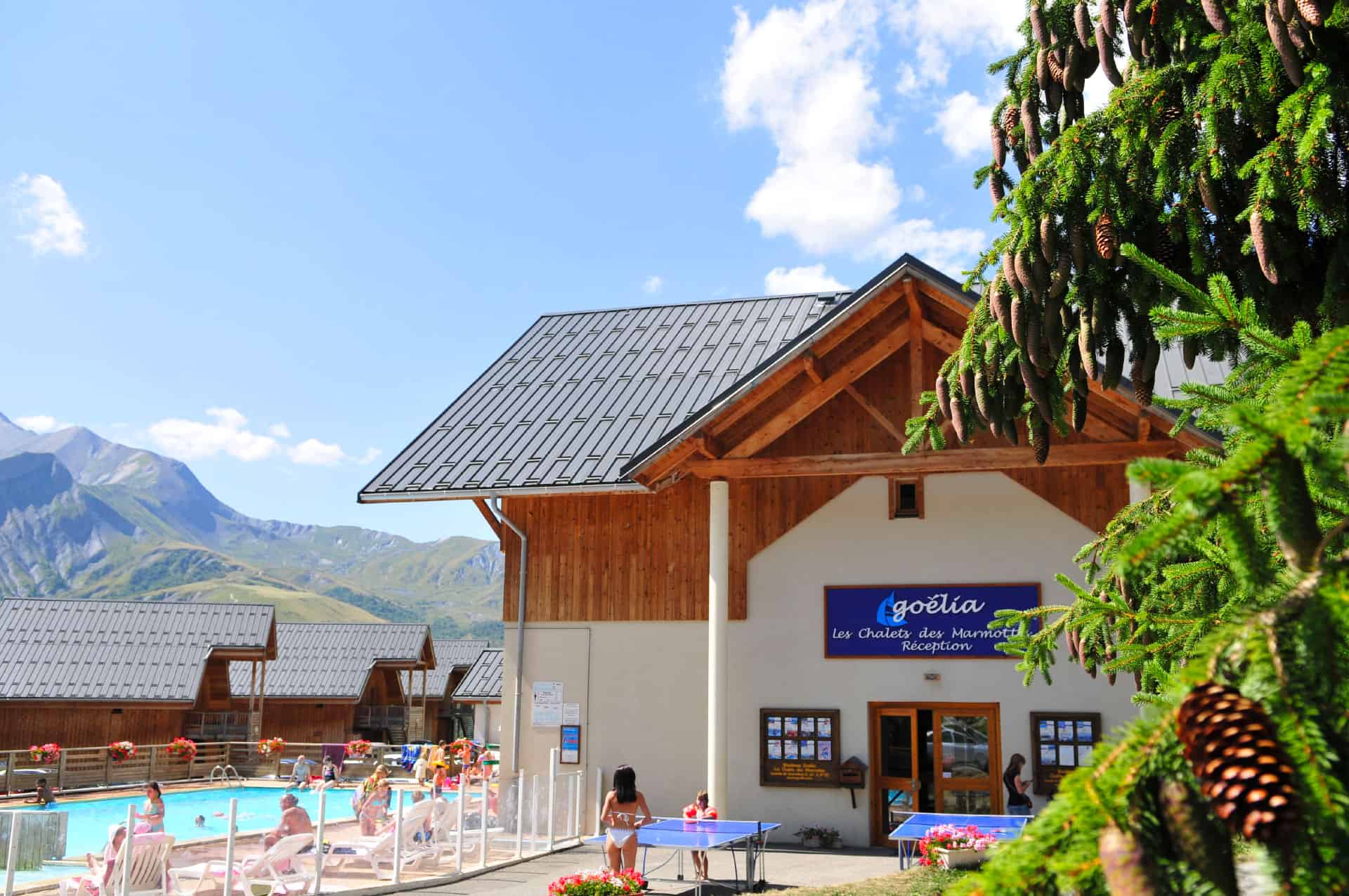 Entry of the vacation residence Goélia Les Chalets des Marmottes in St Jean d'Arves Entry of the vacation residence Goélia Les Chalets des Marmottes in St Jean d'Arves