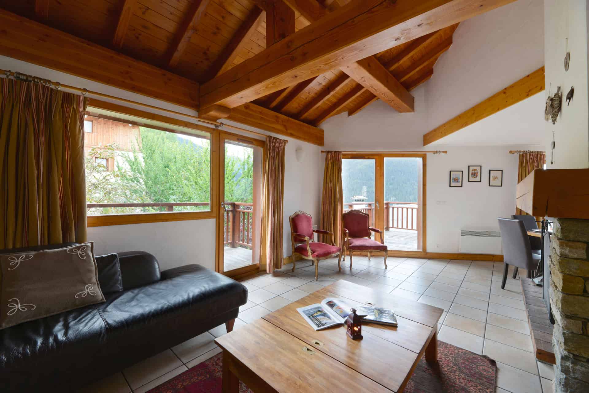 Example of the interior of the Renard chalet in Les Chalets des Deux Domaines holiday residence in Peisey Vallandry, in the Northern Alps Example of the interior of the Renard chalet in Les Chalets des Deux Domaines holiday residence in Peisey Vallandry, in the Northern Alps