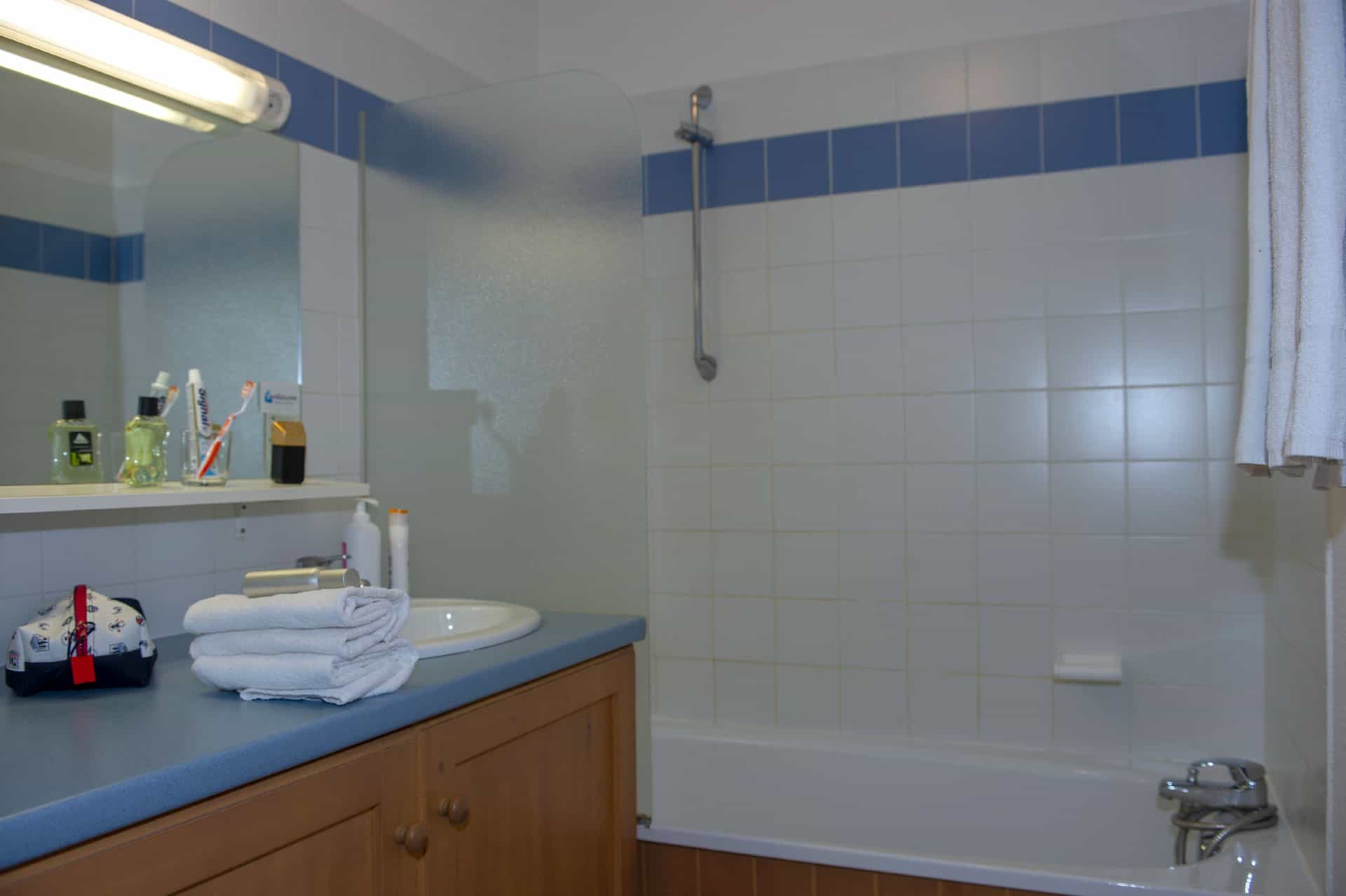 Exemple de salle de bain de la résidence de vacances Les Balcons du Soleil aux Deux Alpes Exemple de salle de bain de la résidence de vacances Les Balcons du Soleil aux Deux Alpes
