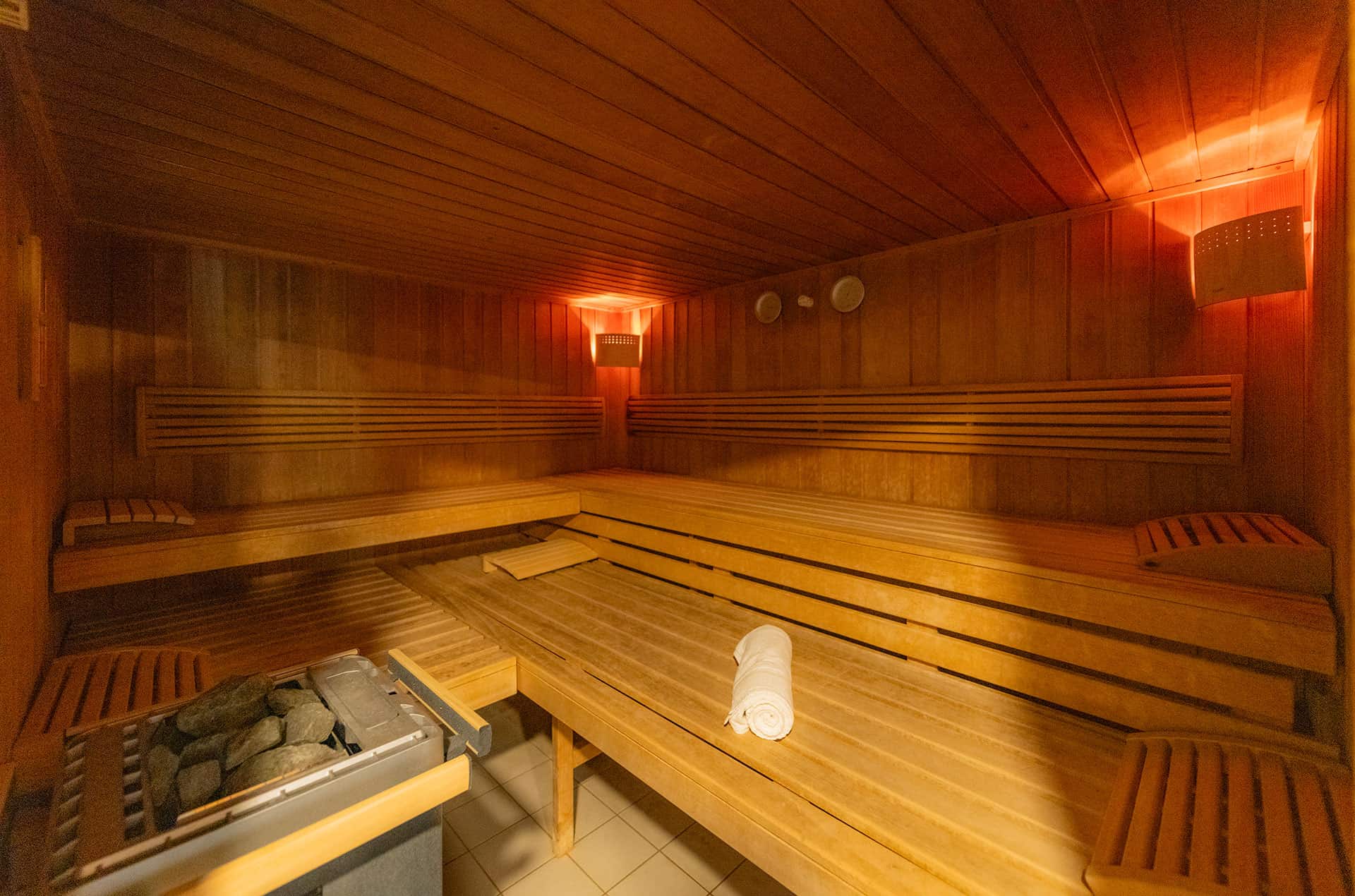 Sauna de la résidence de vacances Goélia Le Domaine du Golf à Ammerschwihr / Colmar en Alsace Sauna de la résidence de vacances Goélia Le Domaine du Golf à Ammerschwihr / Colmar en Alsace