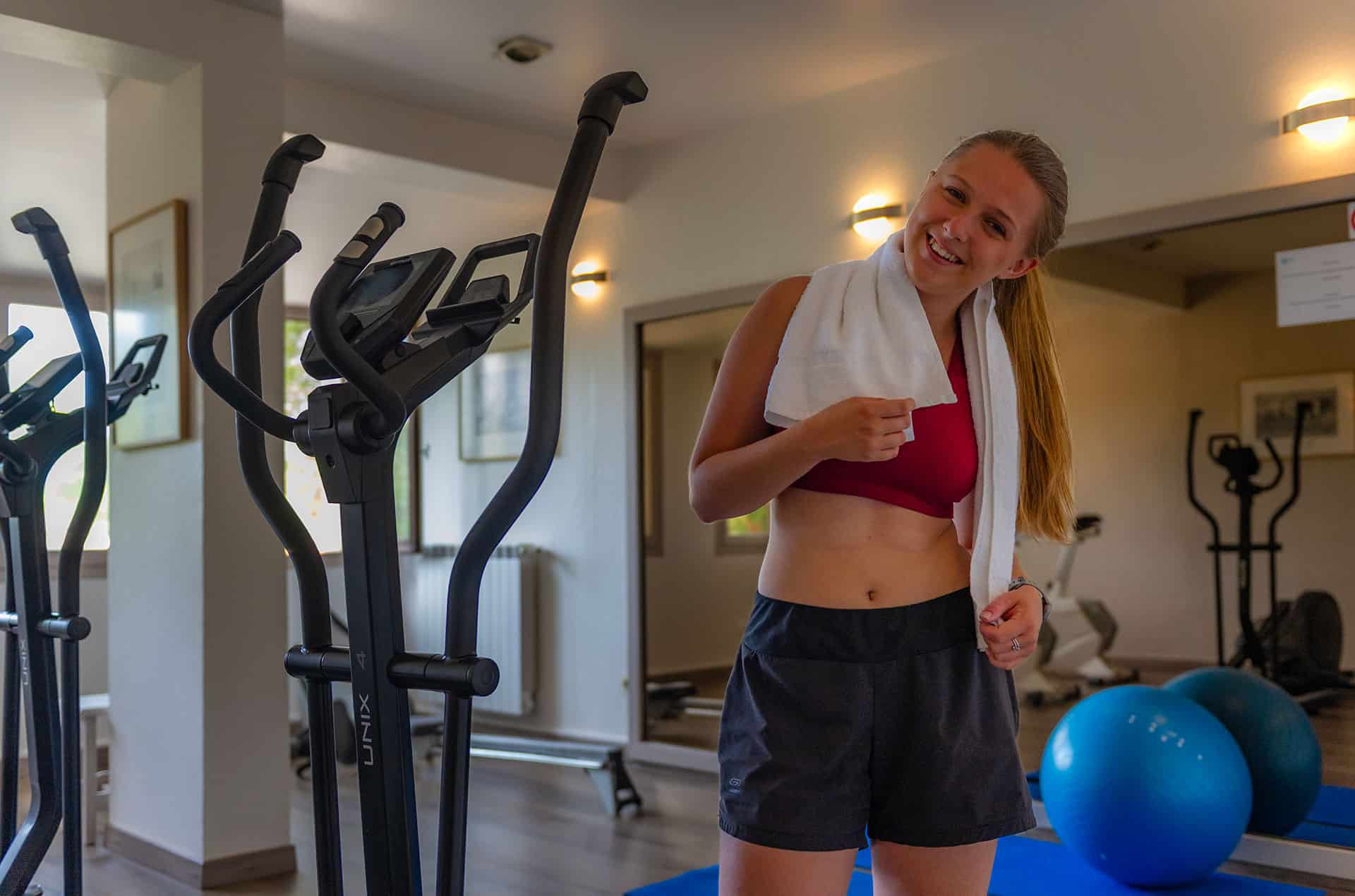 Fitness room at the Goélia Les Jardins d'Azur holiday residence in St Raphaël on the Côte d'Azur Fitness room at the Goélia Les Jardins d'Azur holiday residence in St Raphaël on the Côte d'Azur