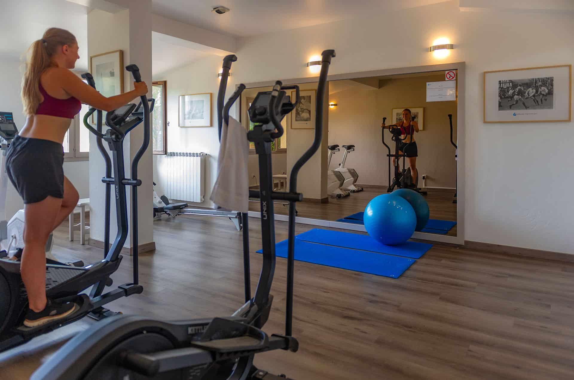 Fitness room at the Goélia Les Jardins d'Azur holiday residence in St Raphaël on the Côte d'Azur Fitness room at the Goélia Les Jardins d'Azur holiday residence in St Raphaël on the Côte d'Azur