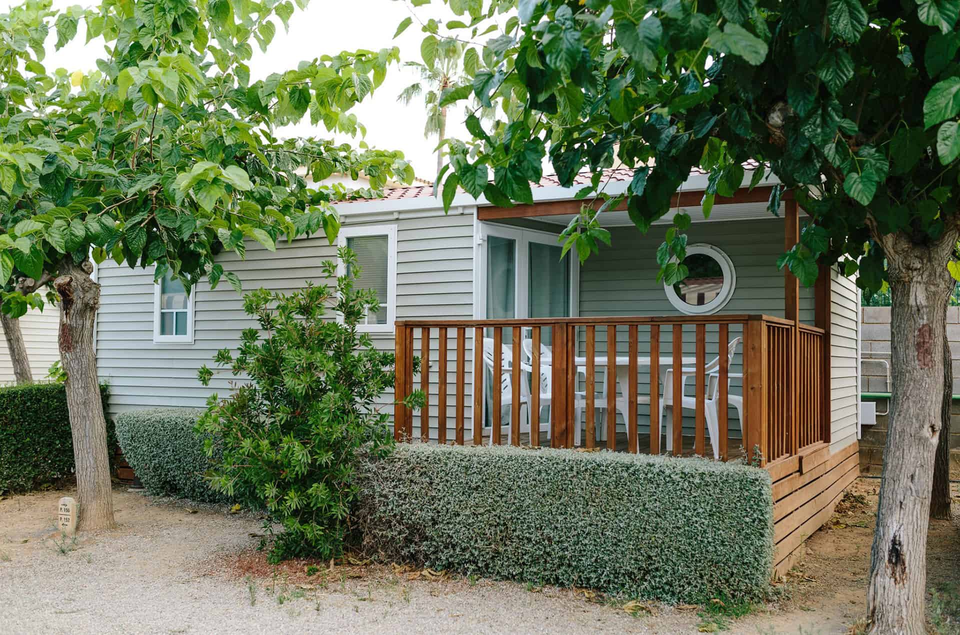 Exemple d'un mobile-home de la résidence de vacances La Llosa à Cambrils, sur la Costa Dorada, en Espagne Exemple d'un mobile-home de la résidence de vacances La Llosa à Cambrils, sur la Costa Dorada, en Espagne