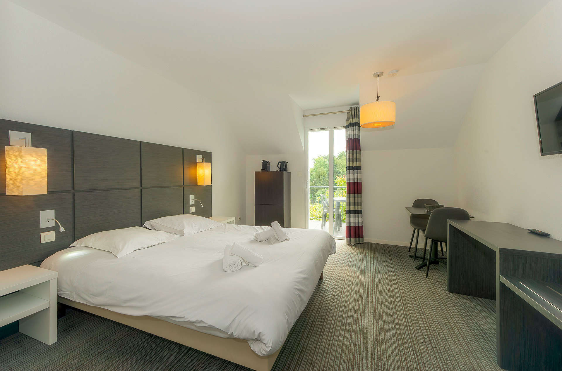 Exemple d'un studio 2 personnes avec balcon de la résidence de vacances Goélia Le Domaine de Pont-Aven à Pont-Aven en Bretagne Exemple d'un studio 2 personnes avec balcon de la résidence de vacances Goélia Le Domaine de Pont-Aven à Pont-Aven en Bretagne