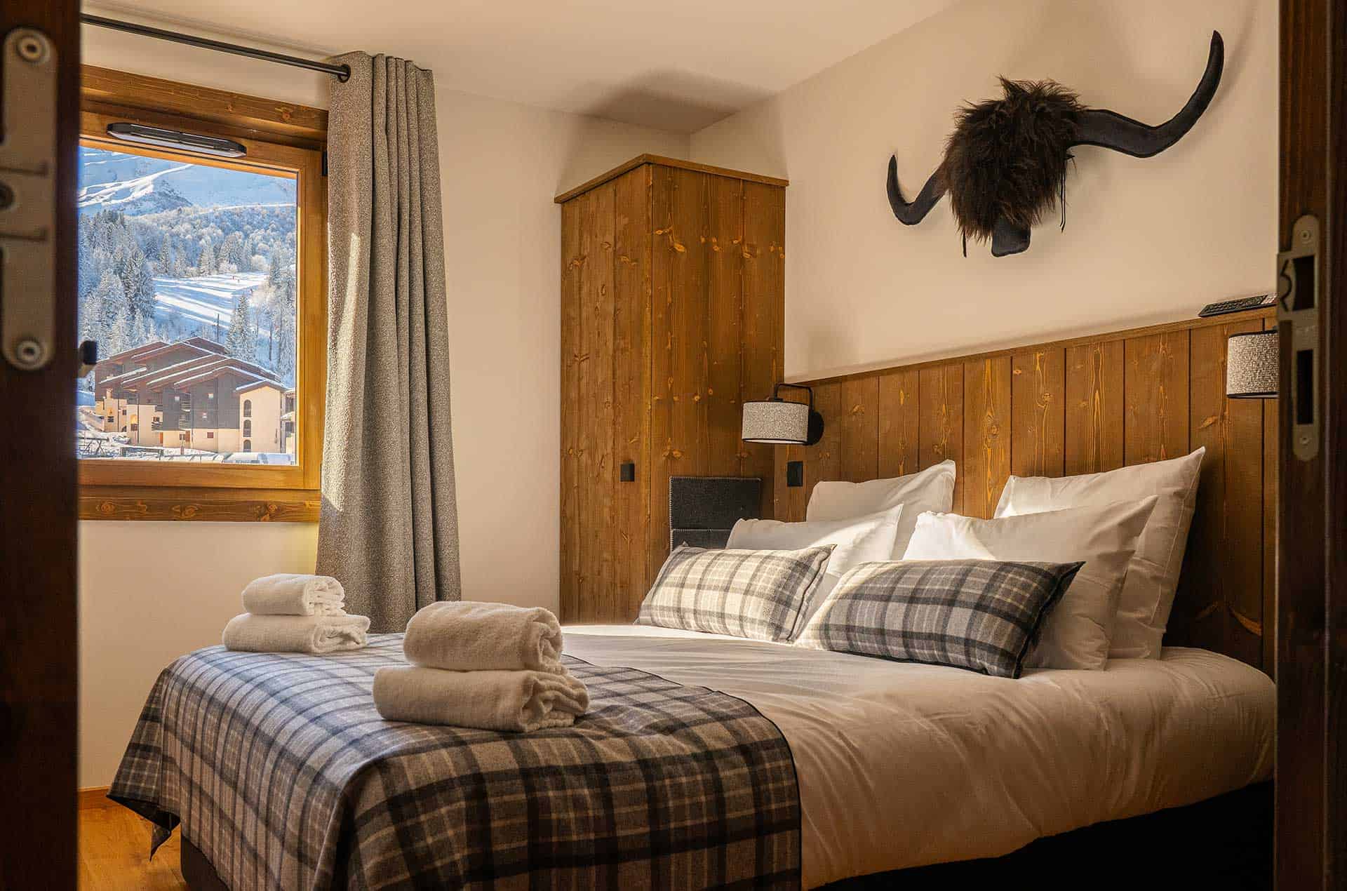 Exemple de chambre d'un logement de de la résidence de vacances L'Ecrin d'Argent à Valmorel