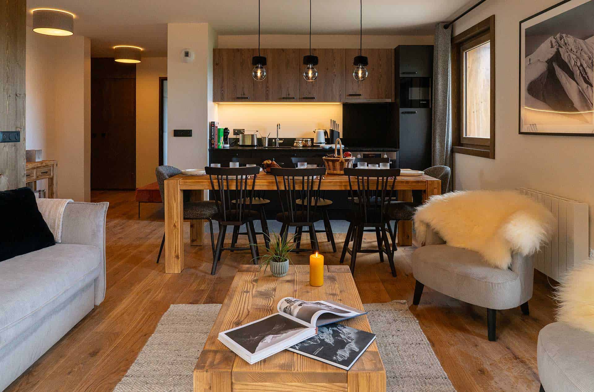 Exemple de kitchenette de de la résidence de vacances L'Ecrin d'Argent à Valmorel