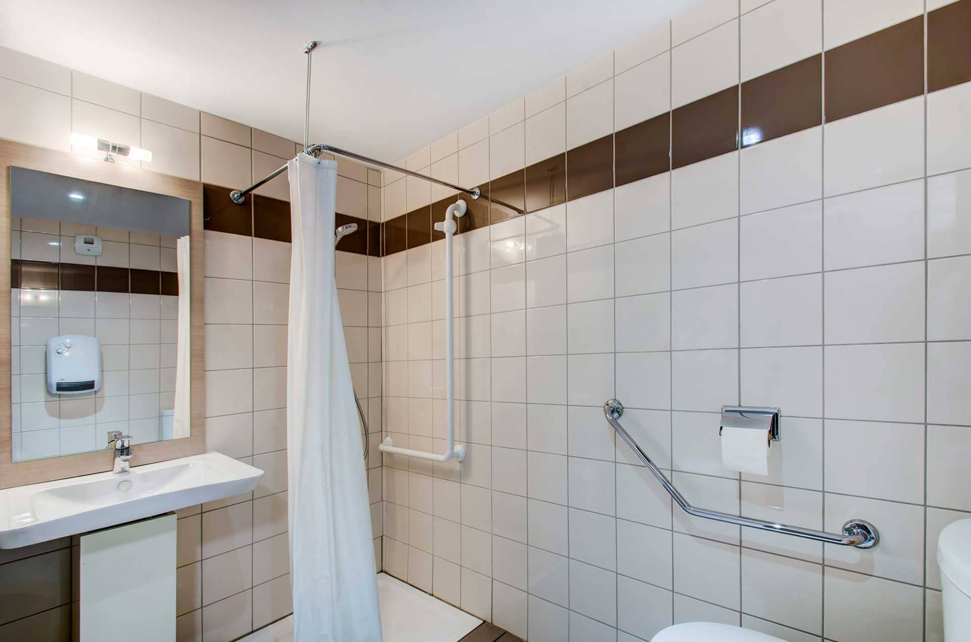 Exemple de salle de bain de la résidence de vacances Le Privilège à Peyragudes