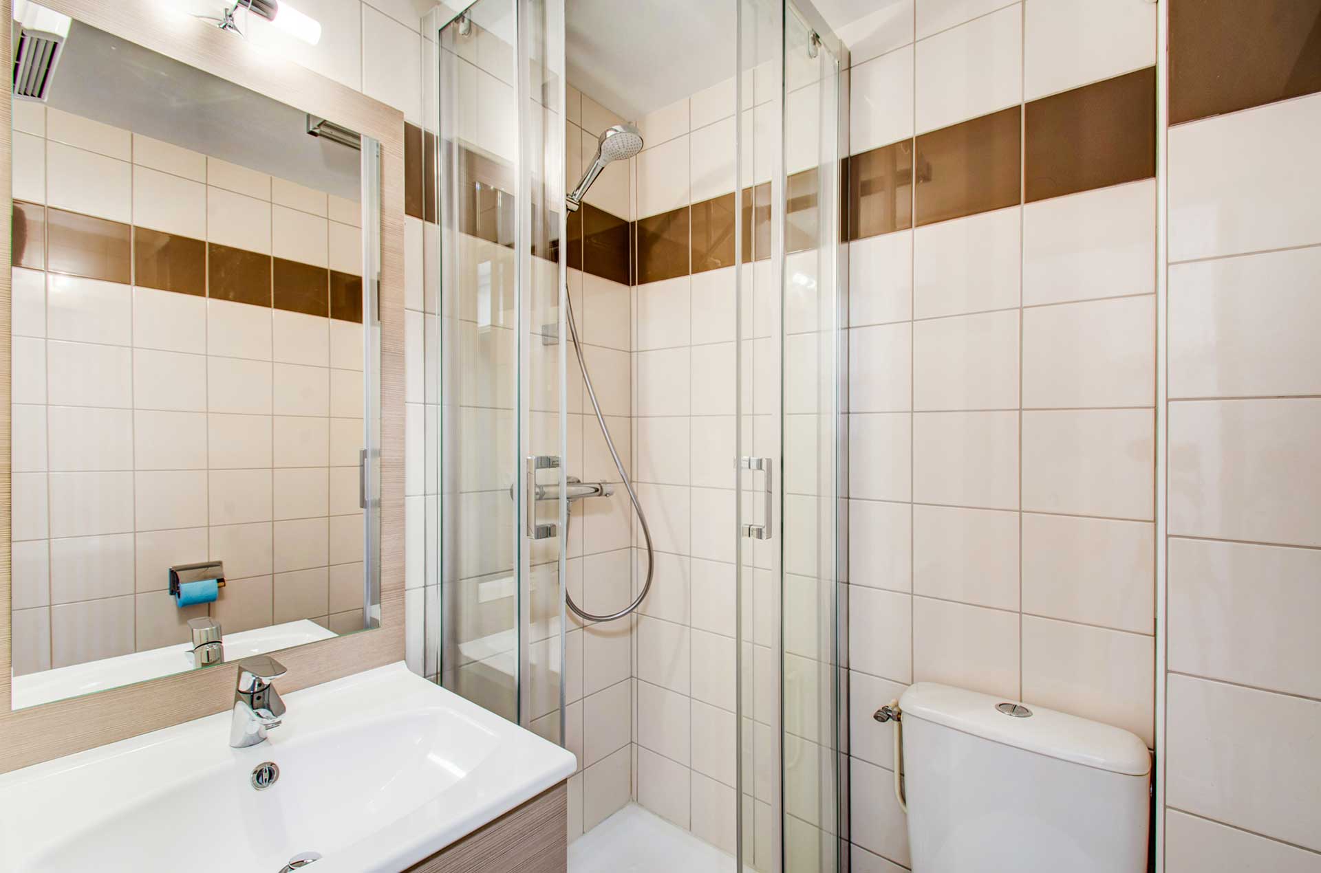 Exemple de salle de bain de la résidence de vacances Privilège à Peyragudes