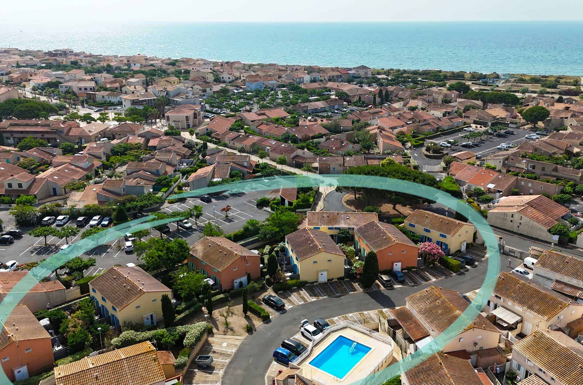 Emplacement de la résidence Goélia Sun Village à Portiragnes Emplacement de la résidence Goélia Sun Village à Portiragnes