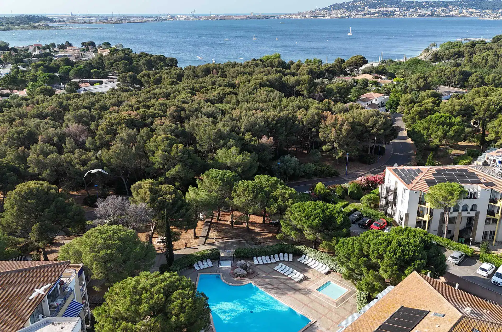 Aerial view of The Goélia Arcadius holidays residence in Balaruc les Bains Aerial view of The Goélia Arcadius holidays residence in Balaruc les Bains