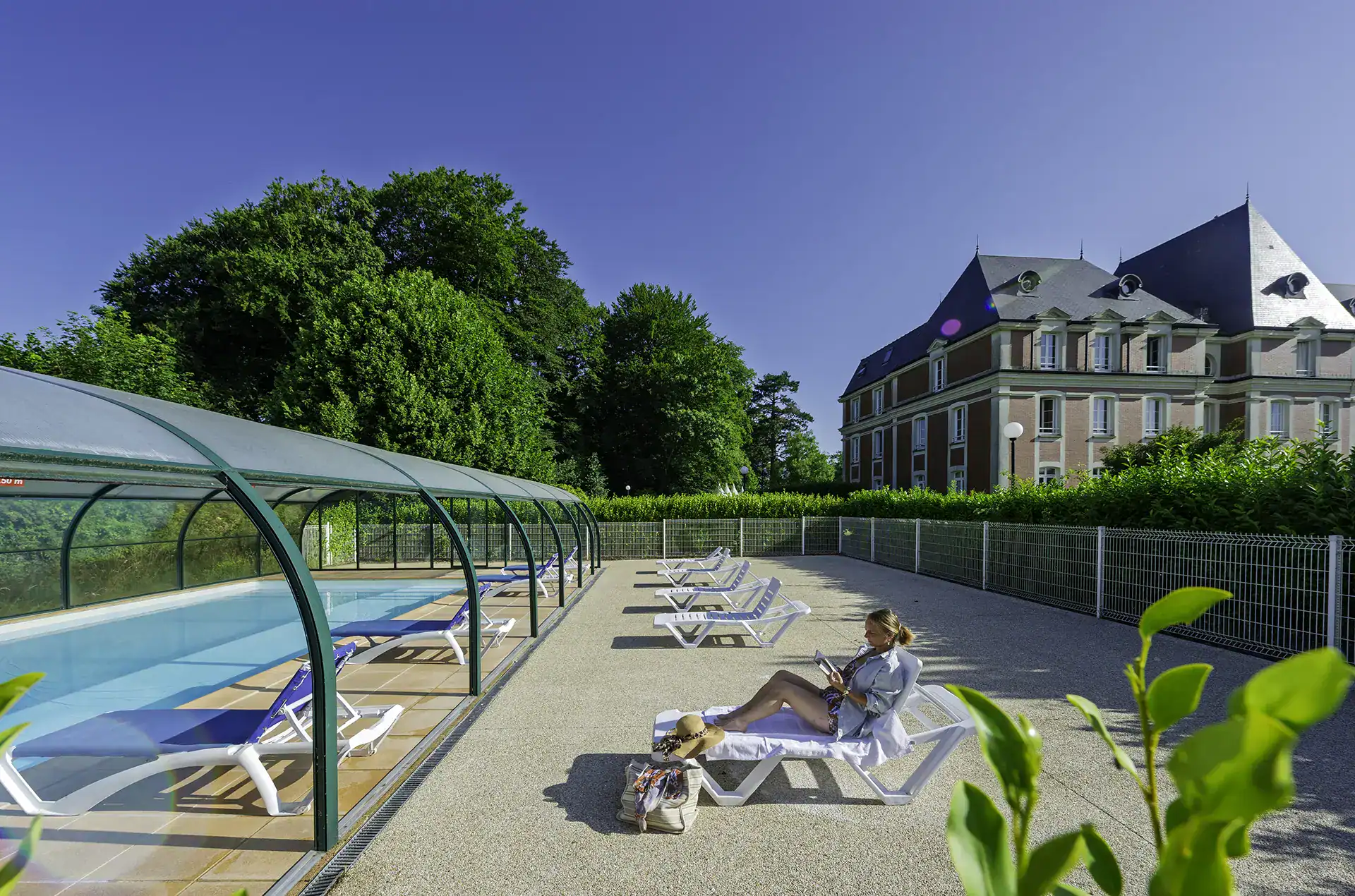 Swimming pool at the Goelia Les Portes d'Etretat holiday residence in Etretat, Normandy