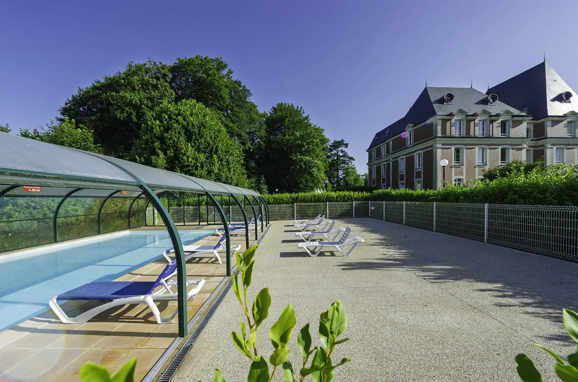 Swimming pool at the Goelia Les Portes d'Etretat holiday residence in Etretat, Normandy
