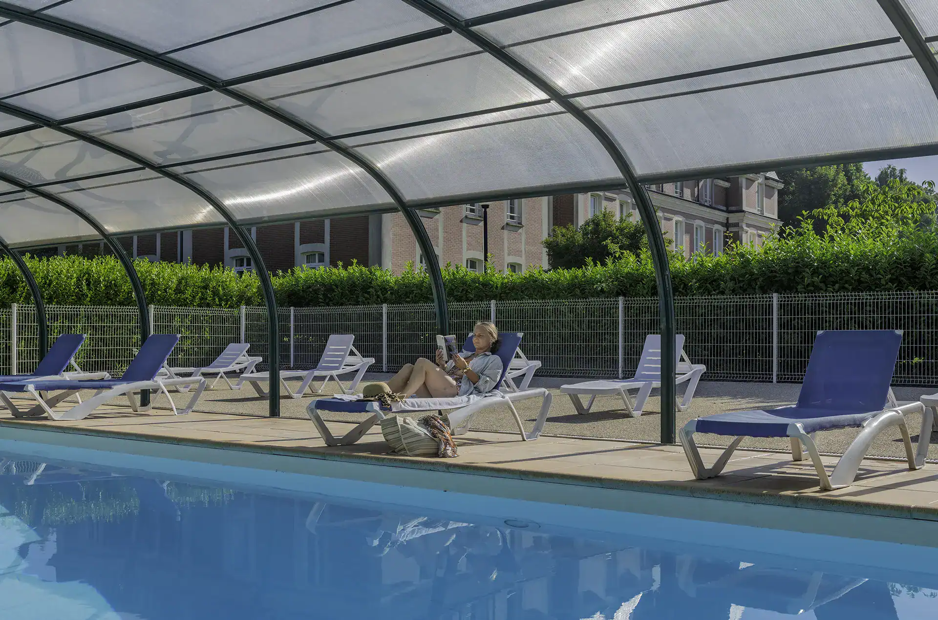 Swimming pool at the Goelia Les Portes d'Etretat holiday residence in Etretat, Normandy