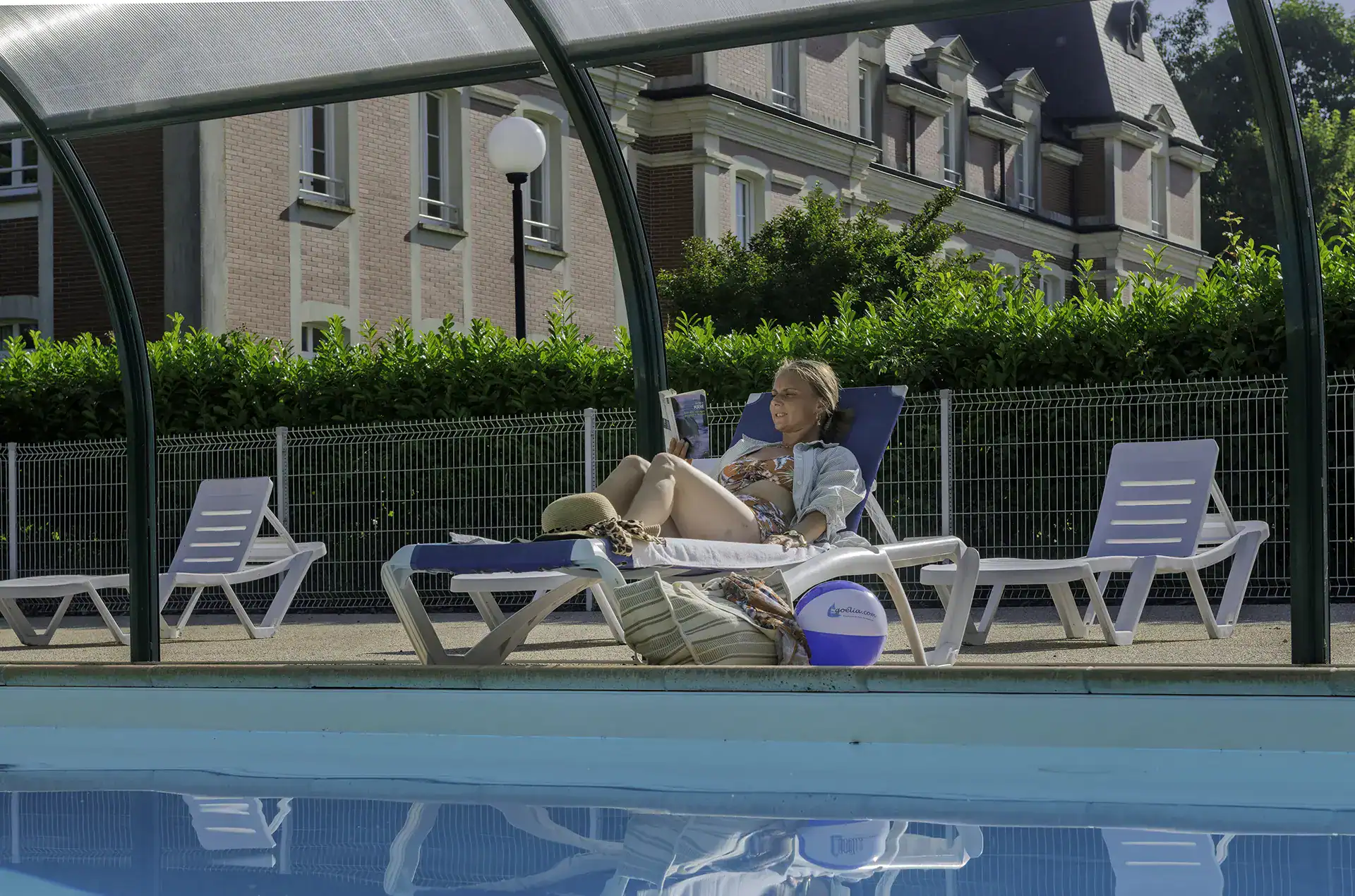 Swimming pool at the Goelia Les Portes d'Etretat holiday residence in Etretat, Normandy