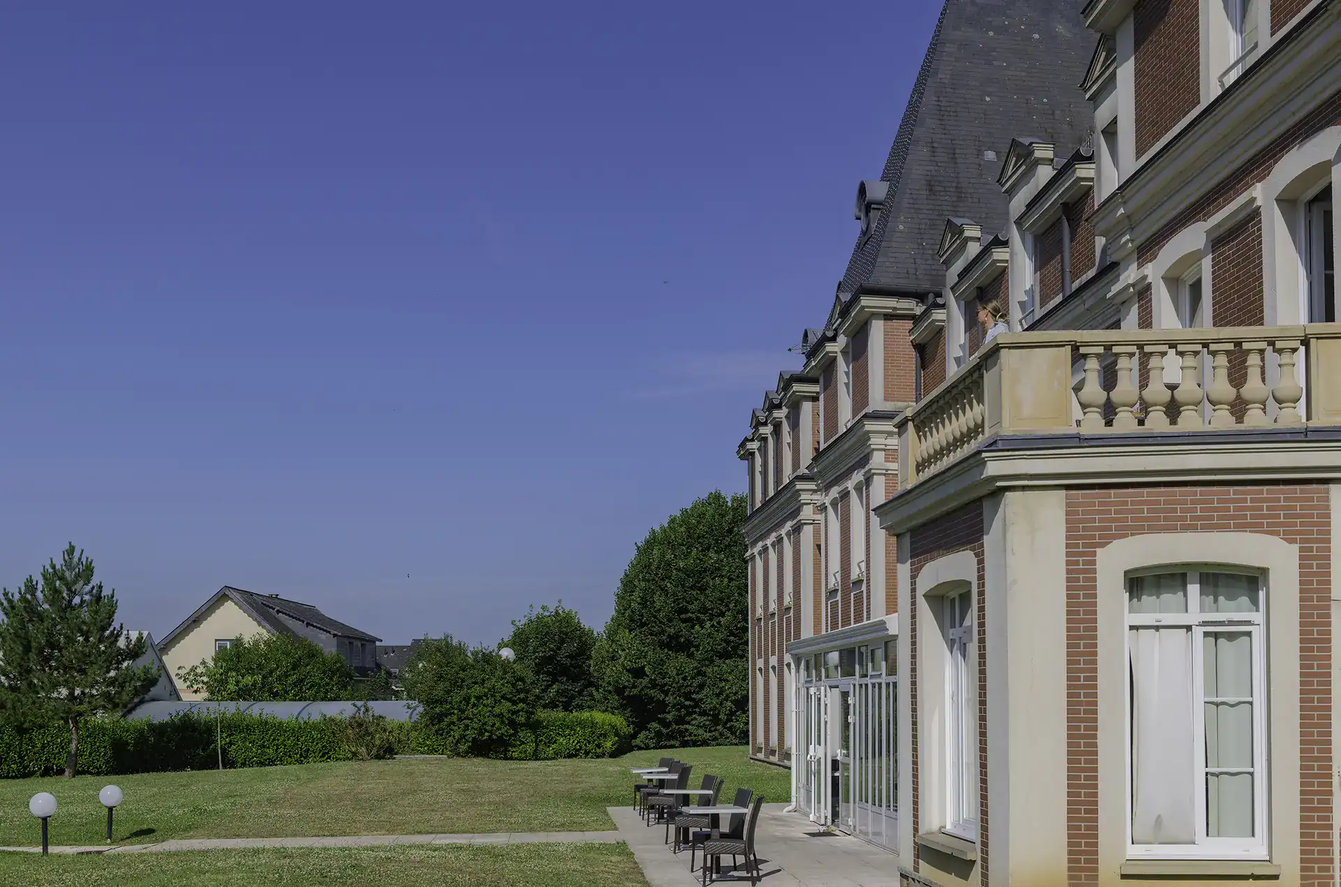 The château at the Goélia Les Portes d'Etretat vacation residence in Etretat, Normandy