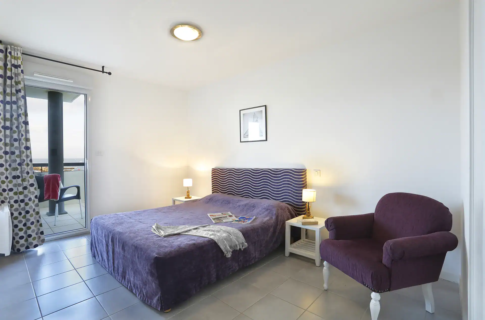 Example of a room at the Goélia L'Estacade holiday residence in Cape Breton