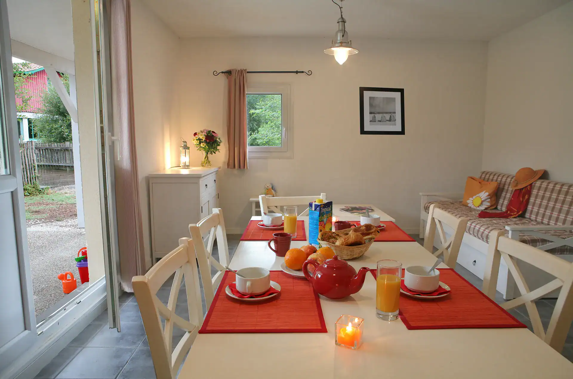 Example of the interior of accommodation at the Goélia Les Rives de St Brice holiday residence in Arès, near Arcachon Bay.
