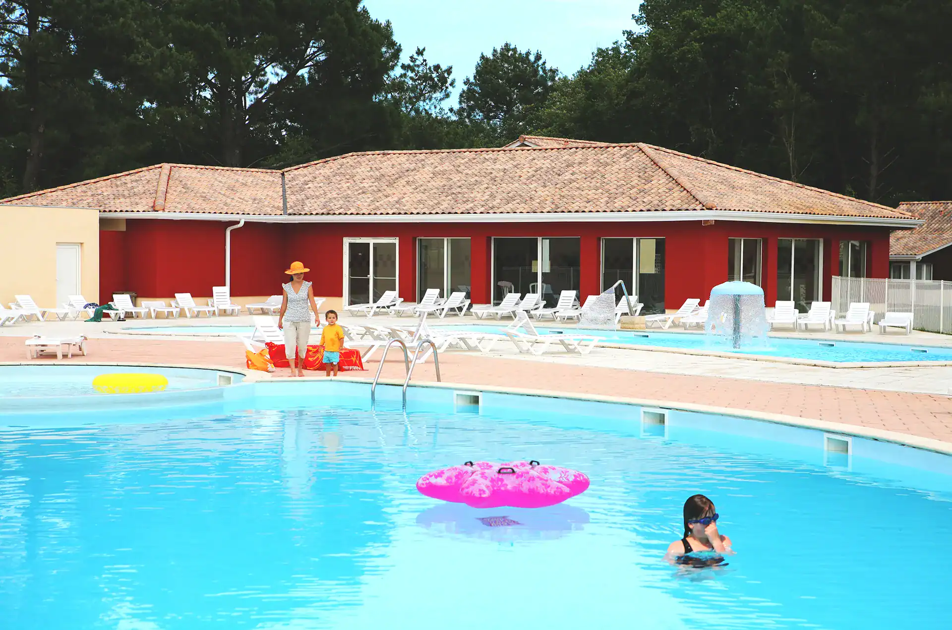 Outdoor swimming pools at the Goélia Les Rives de St Brice holiday residence in Arès, near Arcachon Bay