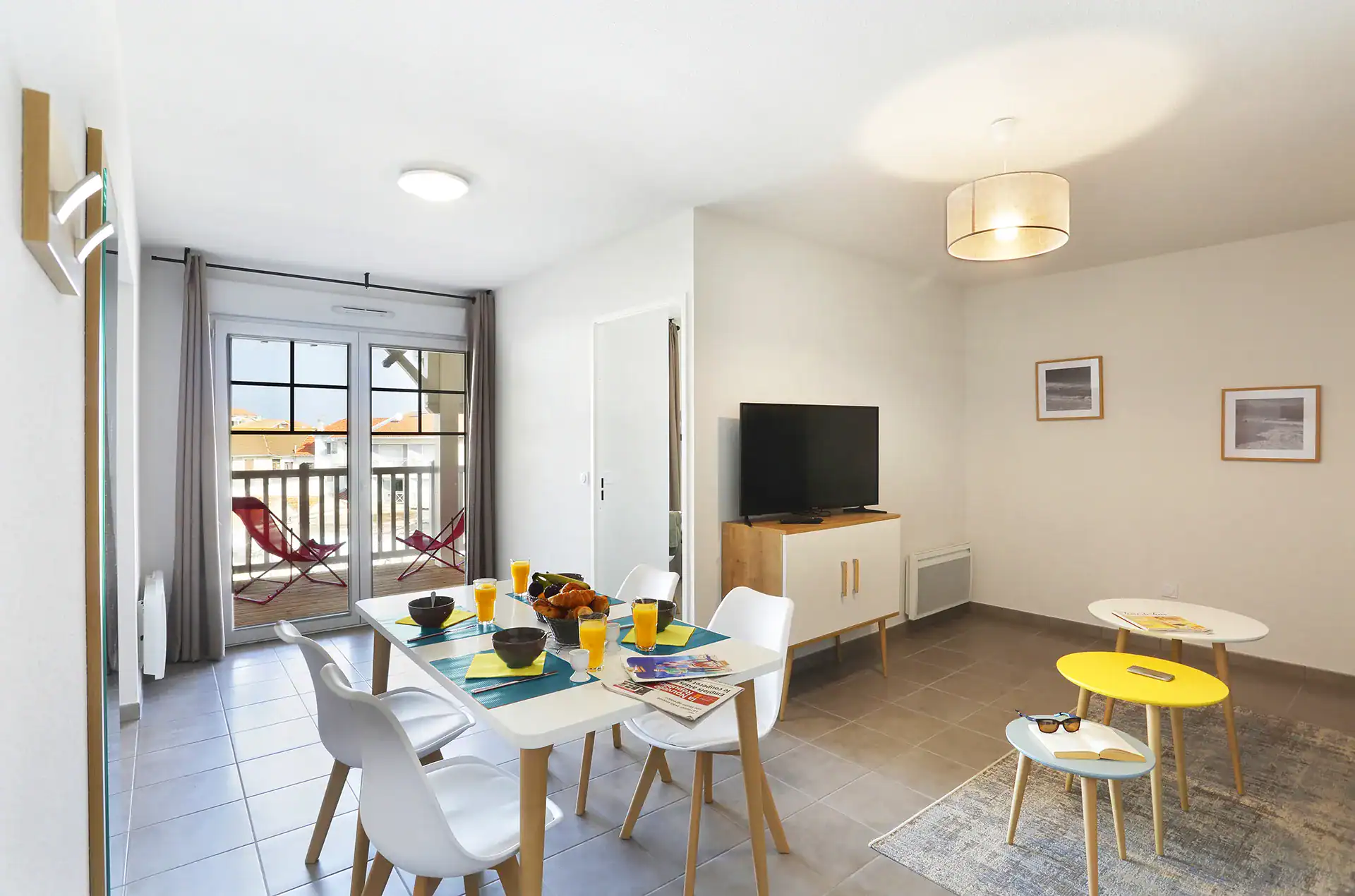 Example of accommodation at the Goélia holiday residence The beach market in Mimizan