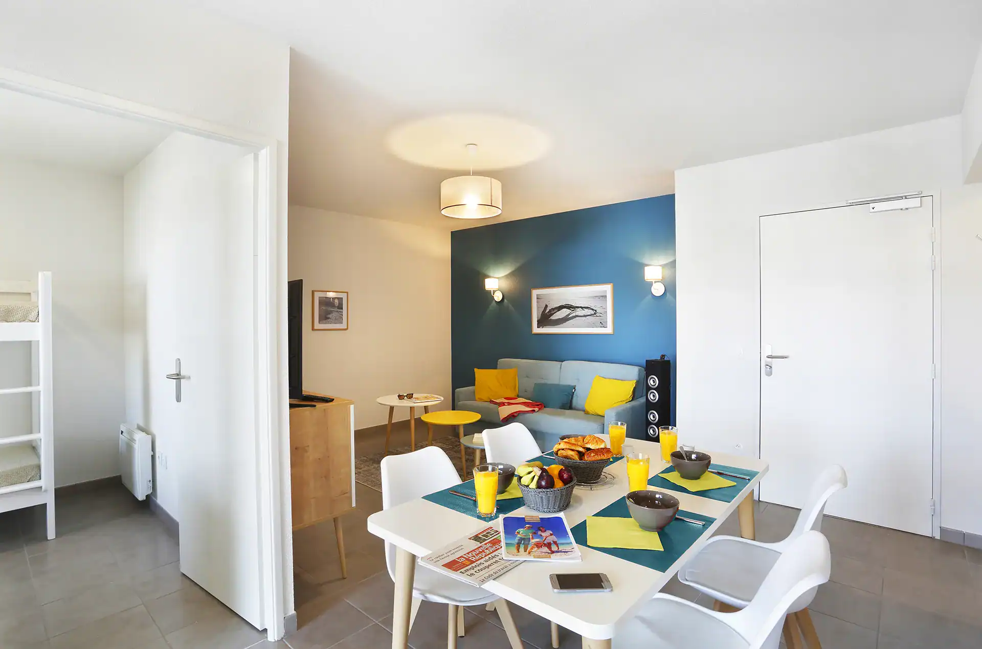 Example of accommodation at the Goélia holiday residence The beach market in Mimizan