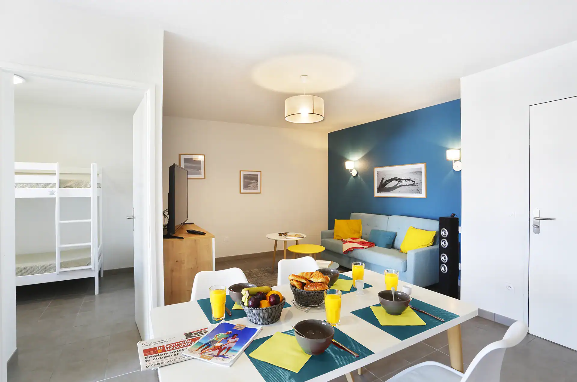 Example of accommodation at the Goélia holiday residence The beach market in Mimizan