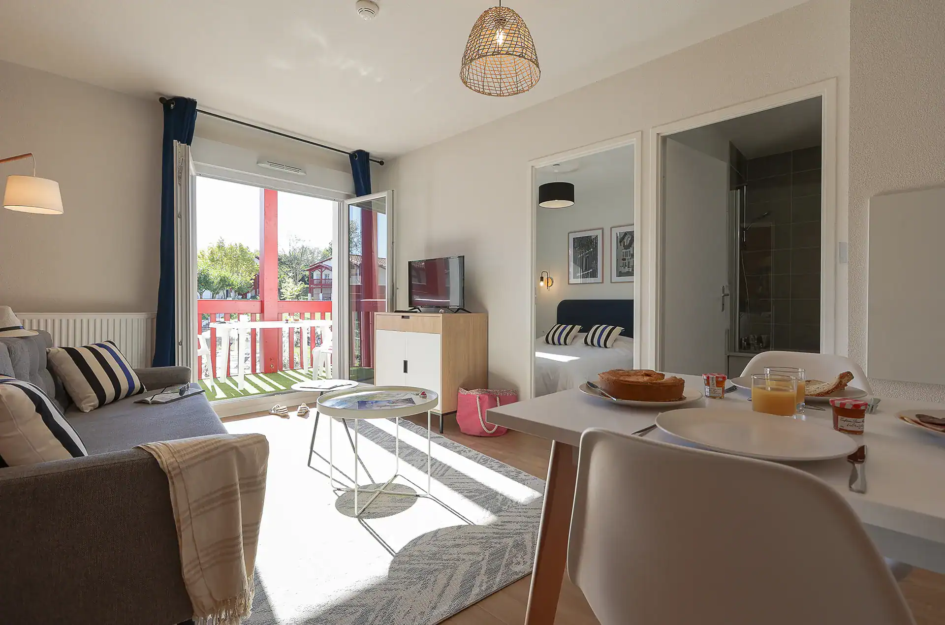 Example of the interior of accommodation at the Goélia Le Domaine d'Uhaina holiday residence in Urrugne in the Basque Country