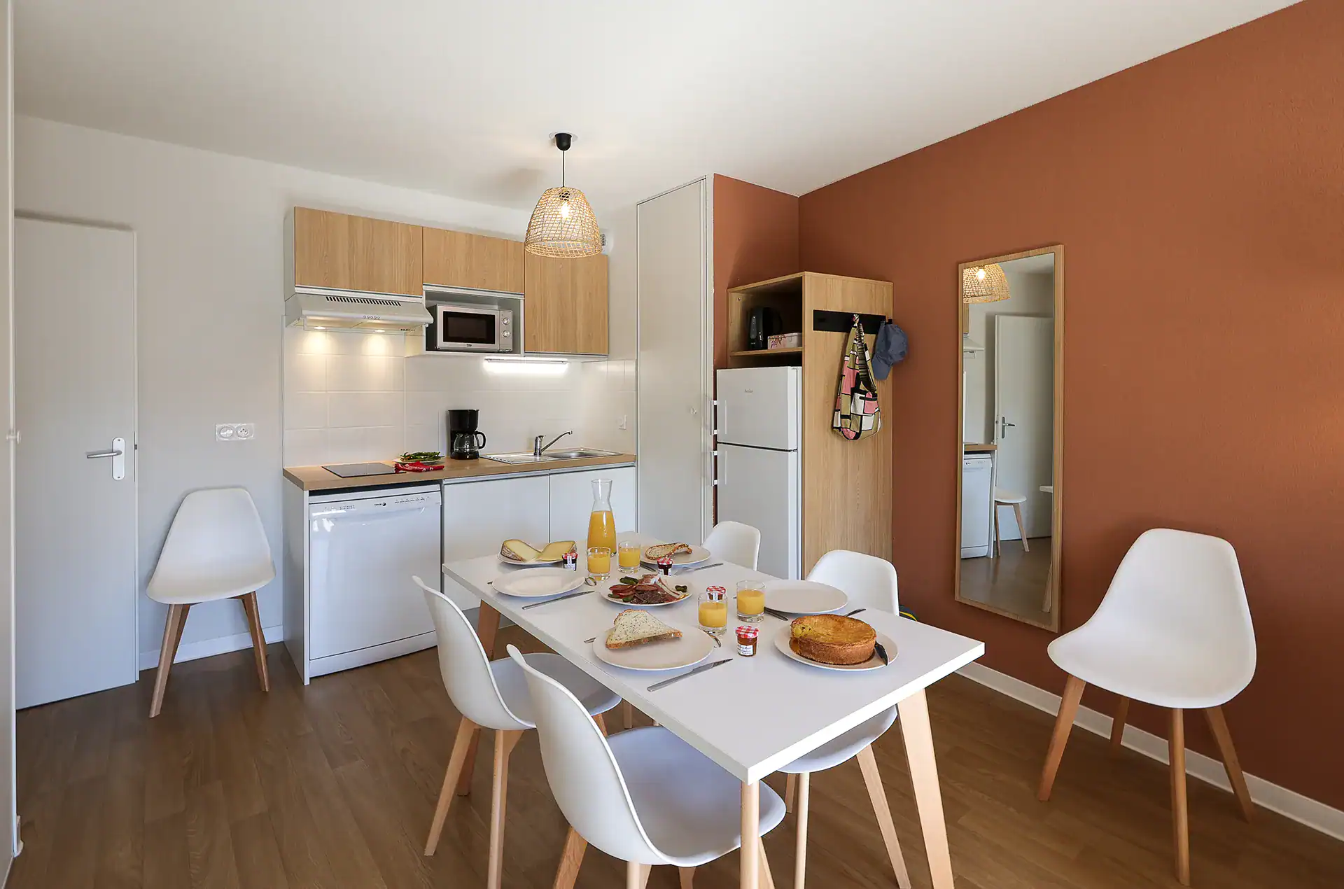 Example of the interior of accommodation at the Goélia Le Domaine d'Uhaina holiday residence in Urrugne in the Basque Country